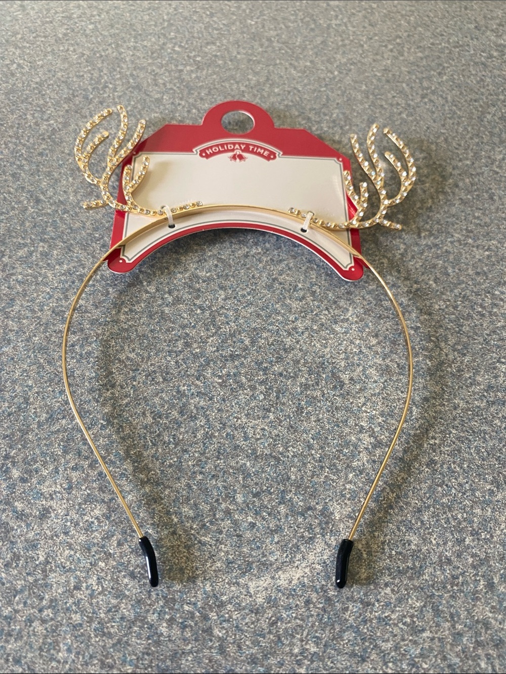 Holiday Time Gold Crystal Reindeer Antler Headband